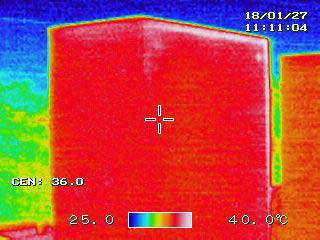 ガイナで施工していないロッカーのサーモグラフィー
