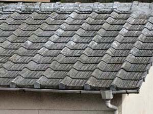 色あせが始まったセメント瓦屋根