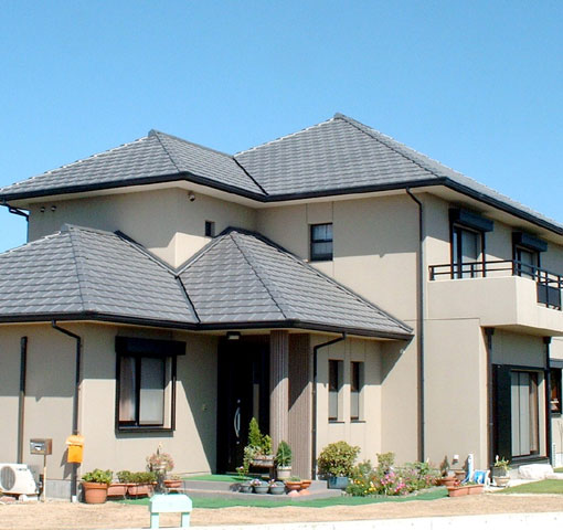 F形いぶし瓦の施工例