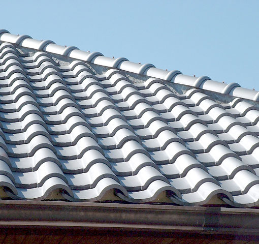 S形いぶし瓦の施工例・近づいた写真