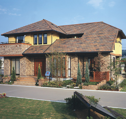 F形窯変瓦の施工例