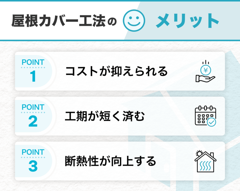 屋根カバー工法のメリット