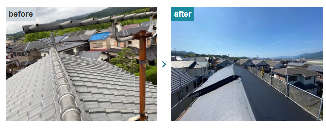 屋根の葺き替え工事の事例について