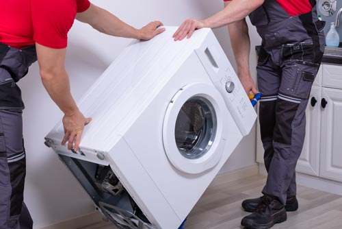 洗濯機の移動作業