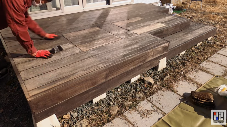 ウッドデッキの下地処理