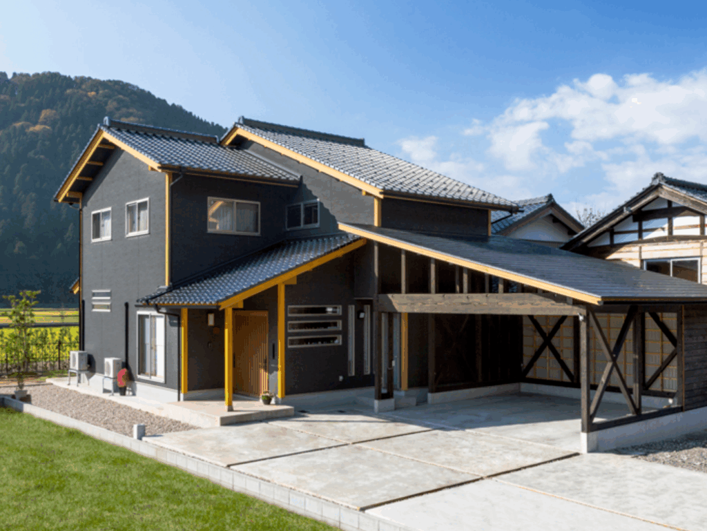 ワンポイントカラーを用いた外壁1