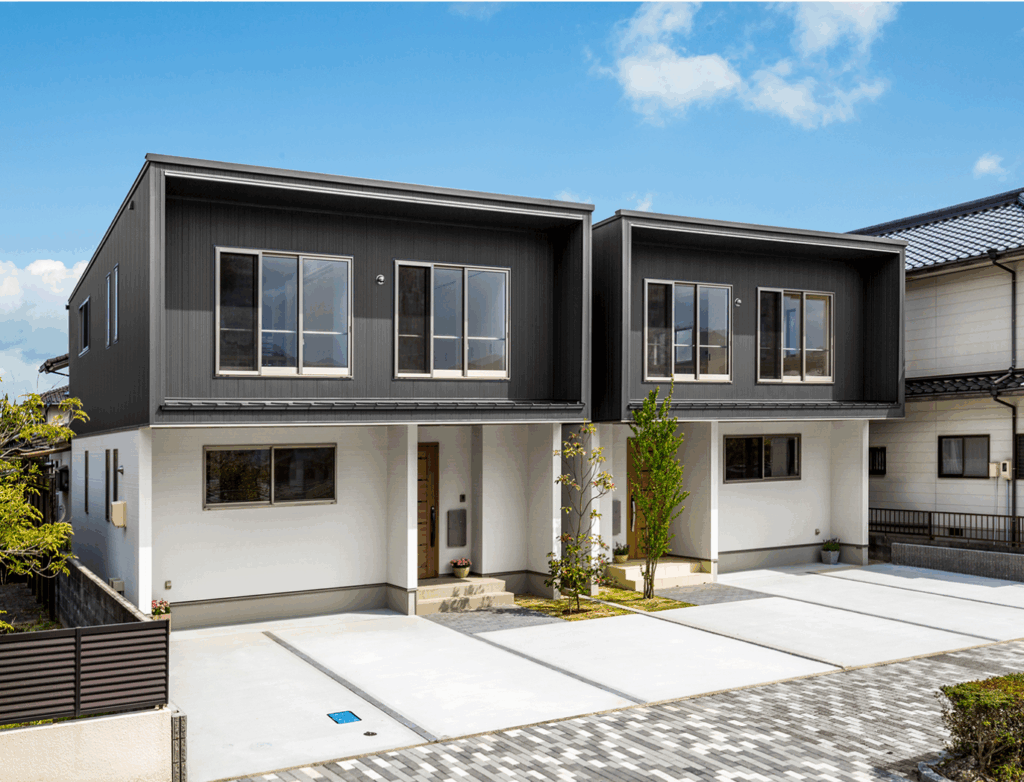 横塗り分けパターンの外壁2