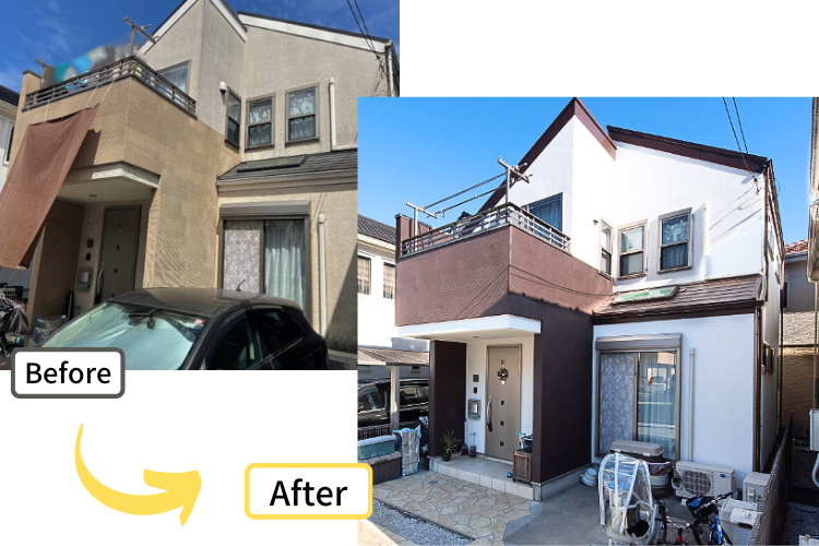 外壁塗装のビフォーアフター事例