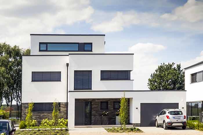 陸屋根を採用した一戸建て