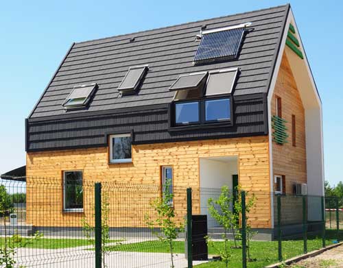 黒と黄色の一戸建て