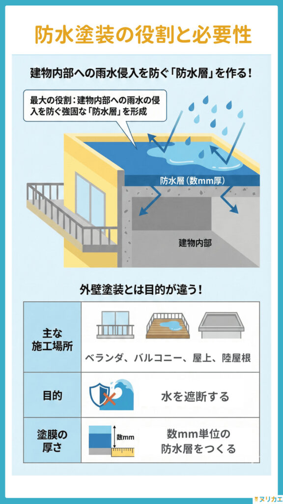 ベランダ防水の役割図解