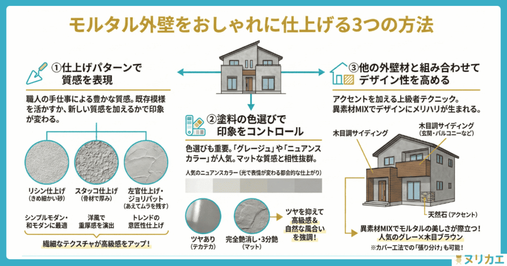 モルタル壁をおしゃれに仕上げる方法