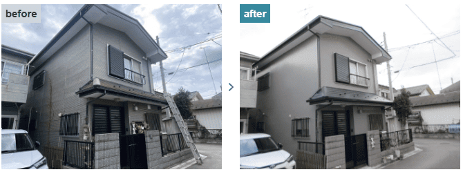 築50年で浮いている外壁を張り替えた事例